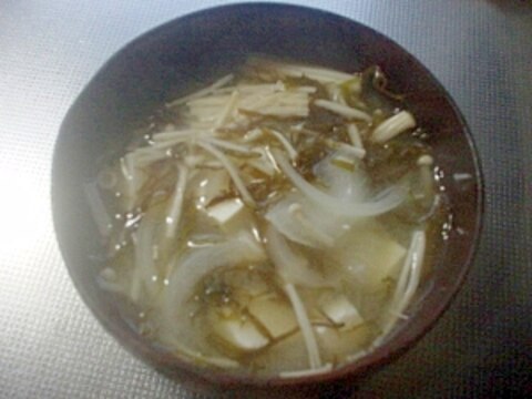 豆腐・ふのり・えのき・玉ネギのお味噌汁☆